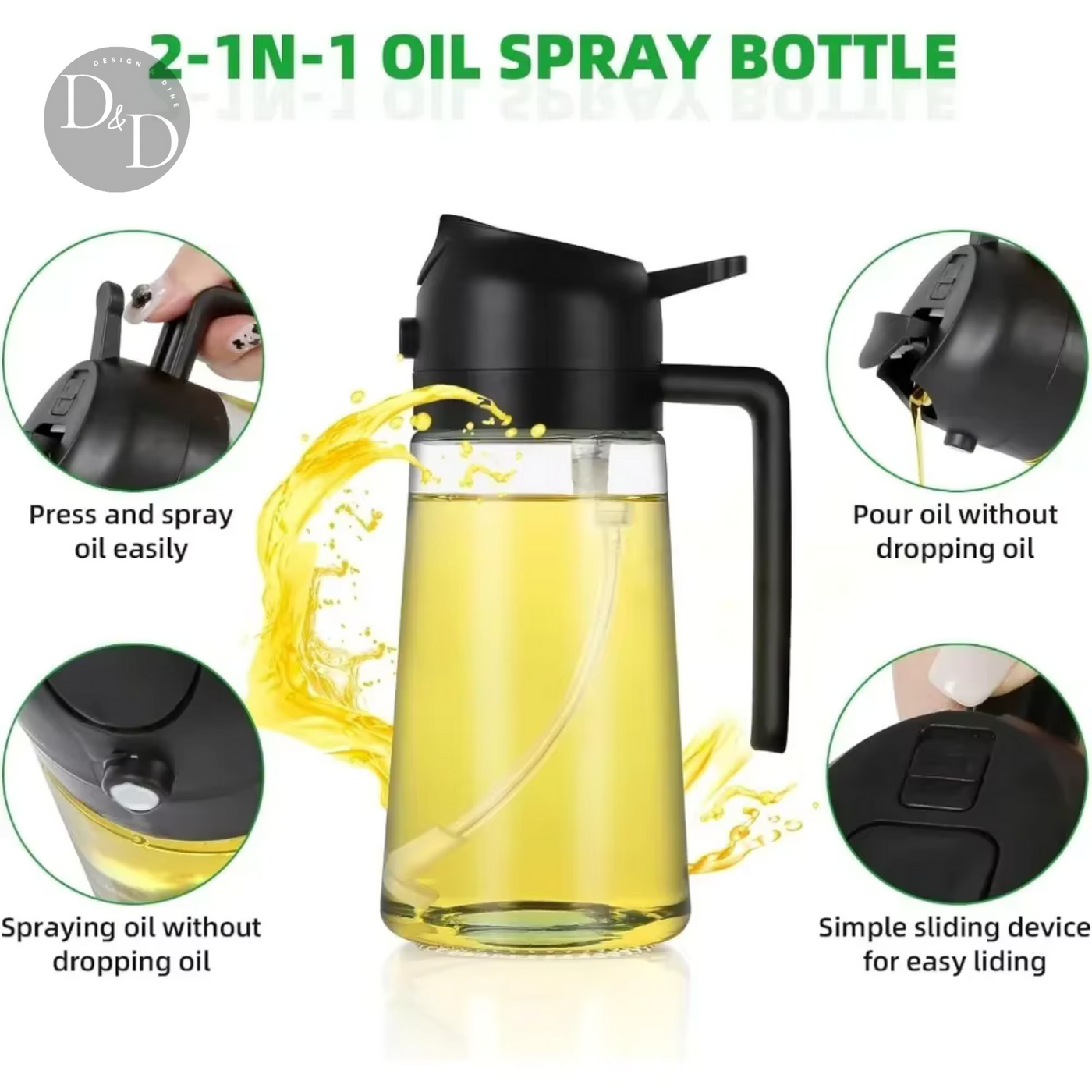 16oz Olive Oil Dispenser Bottle for Kitchen