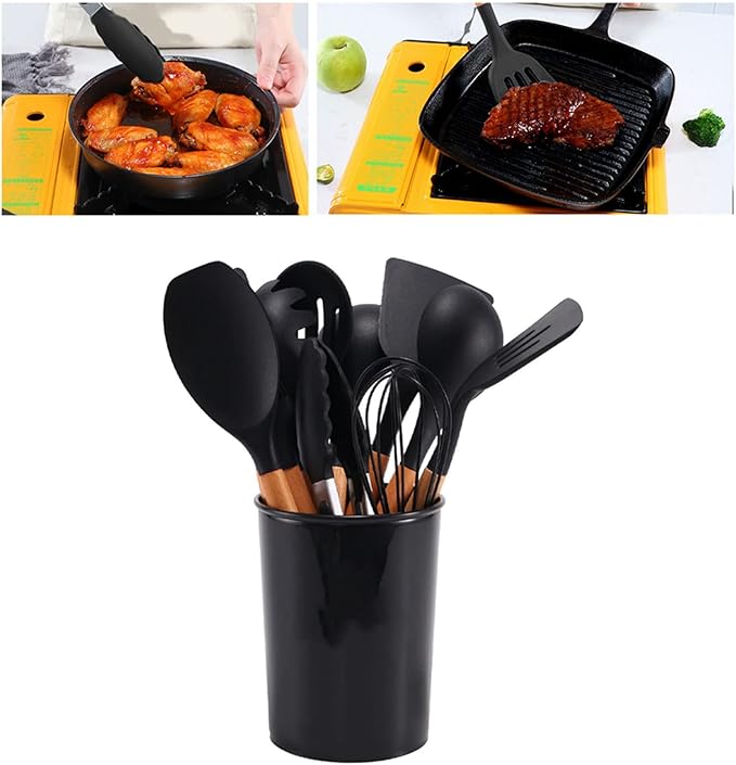 Kitchen Cooking Utensils Set, 12 Pcs Wooden