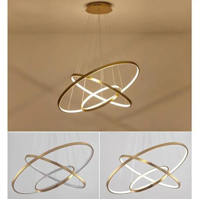 Smart Modern LED Pendant Light, 3 Rings LED