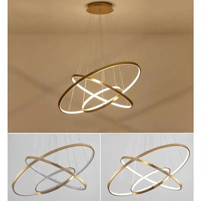 Smart Modern LED Pendant Light, 3 Rings LED