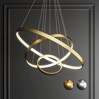 Smart Modern LED Pendant Light, 3 Rings LED